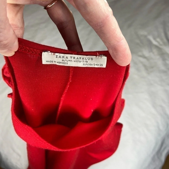 Zara Trafaluc dress in Red tight body  hugging sexy dress date night, frills - Picture 10 of 15